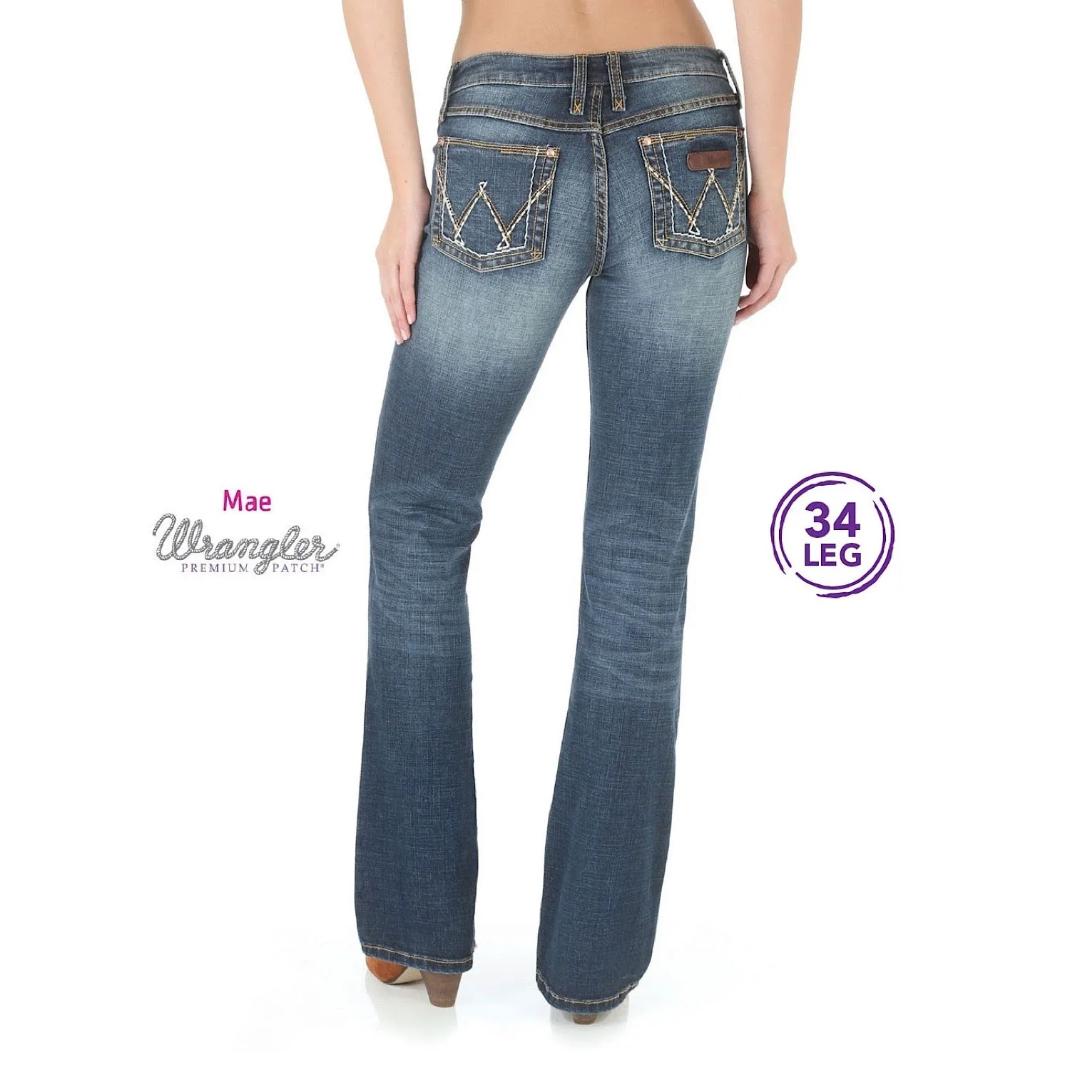 Wrangler Women's Retro Mid Rise Mae Jean Indigo