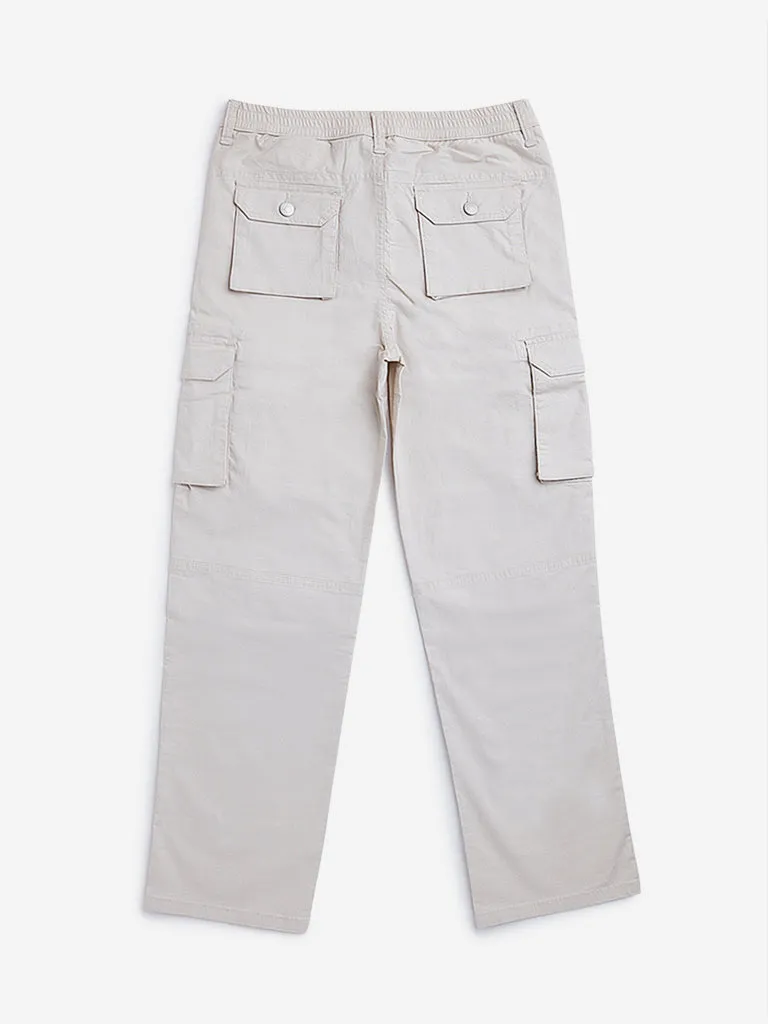 Y&F Kids Beige Cargo Mid Rise Trousers